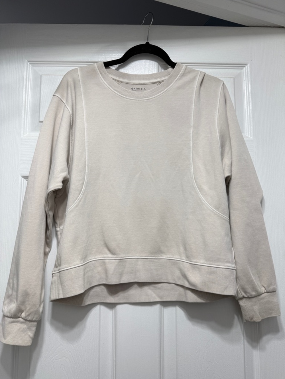 Athleta Sundown Crewneck - Abalone Grey / Beige